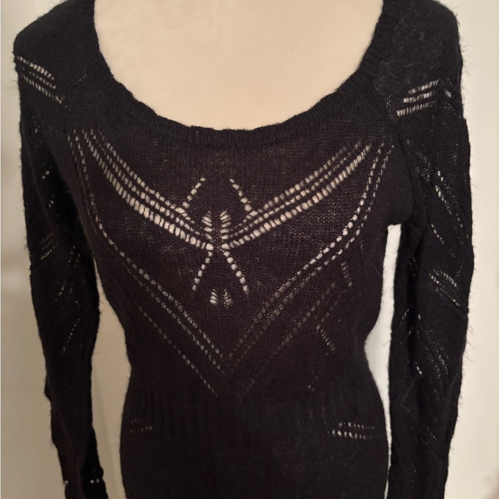 Elegant Light Weight Black Knit Dress size 12 - Picture 3 of 9